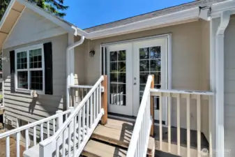 French doors to the back deck