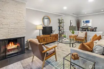 Wood burning fireplace for cozy fall days