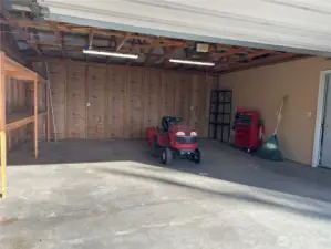 Interior of double side of garage.