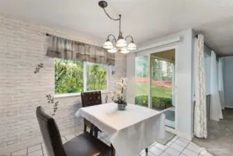 Lots of light in this dining area