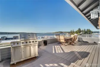 Expansive view deck from your main level is perfect to watch the boats and weather pass by.