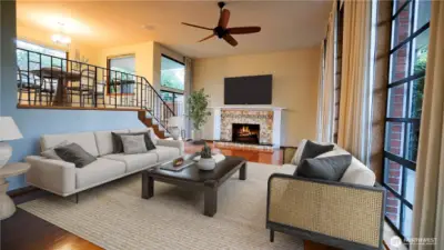 How would you furnish this space? Virtually staged living room.