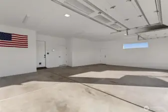 Oversized Finished Three Car Garage.