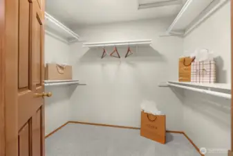 Walk-in closet in primary suite