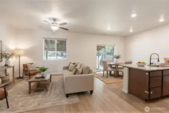 Family Room & Kitchen - Virtual Staging