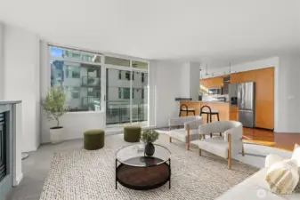 Main living area - open floor plan (virtually staged)