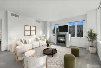 Main living area - open floor plan (virtually staged)