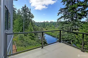 Deck off of upstairs living room.