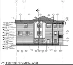 West exterior Elevation Finish Plan, for reference only