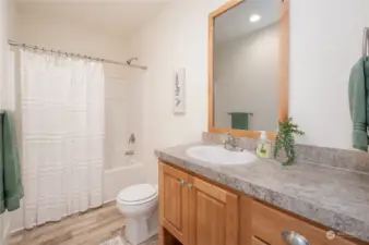 Second bathroom, in shared hallway with Bedrooms 2 & 3