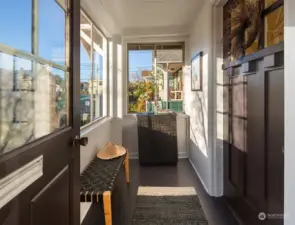 A true entry porch filled with light.