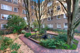 View of courtyard. Unit overlooks courtyard.