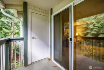 balcony with storage