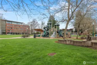 Dog Park, Play Structure, Farmers Market, Eateries.