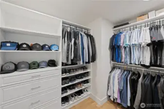 This is the 1st primary suite's walk-in closet. You, too, can be this organized!