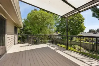 Trex deck with awning.