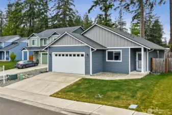 2 car garage with extra parking