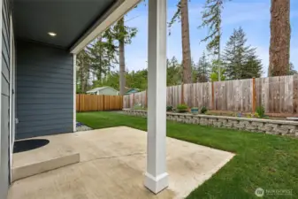 Backyard with covered patio