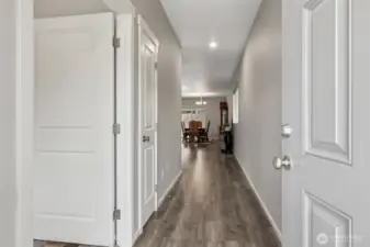Tall ceilings with vinyl plank flooring