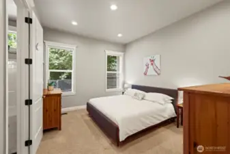 Located on the main floor is this second primary bedroom. It's perfect for multigenerational living, live in care or guests!