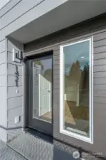 Lighted front porch entry