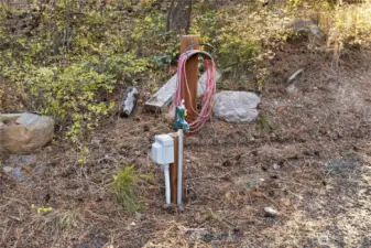 Power and water hookup for RVs.