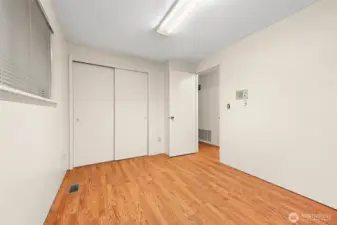 The first bedroom is just across the hall from the full bathroom.