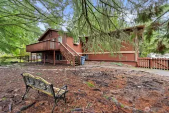 View from the rear fence to the deck.