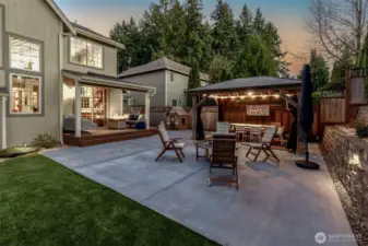 Comfy and classy covered gazebo perfect for your backyard dining table and back deck ready for spring and summertime entertaining.