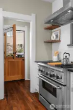 Dutch door off the kitchen leads to back deck.