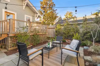 The patio down below provides more space for outdoor living.