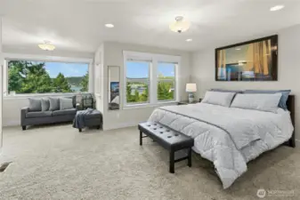 The Primary suite is luxurious.