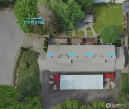 Aerial view, dead tree has been removed.