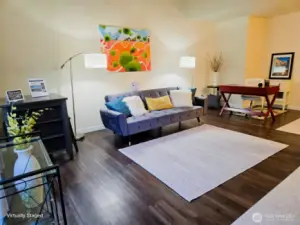 Living room of 6601 as it is currently furnished,