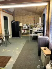 Food storage and prep area inside the shop.