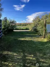 Exiting the property facing north.