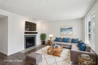 wood burning fireplace