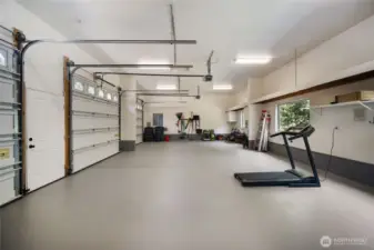 3 car garage that is extra deep and extra tall. Plenty of room for storage and PNW toys galore.