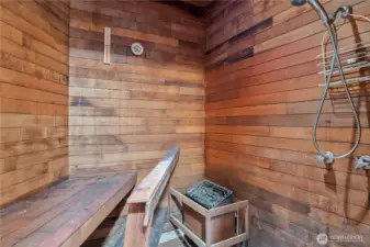 sauna room off laundry but seller has never used. AS IS