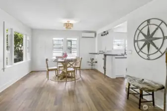 Open concept living, dining and kitchen