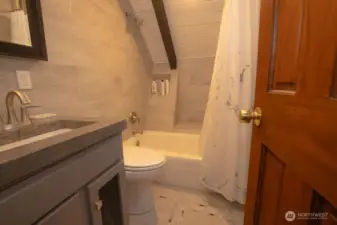 Primary bath with radiant heated floor