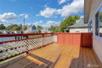 Spacious West Facing Back Deck for Watching Sunsets