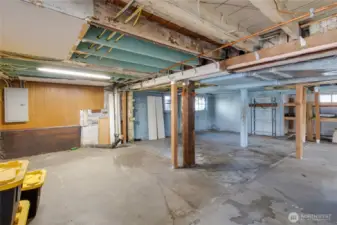 Basement has an abundance of Storage