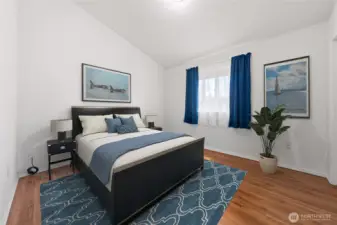 3rd bedroom overlooks the back yard and field