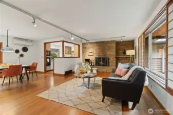 Living room with fireplace