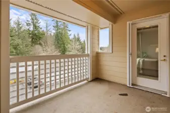 Private balcony off living room