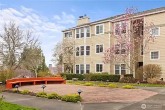 Pacific Bldg patio has furniture during spring/summer