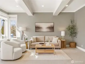 Whether you're hosting guests in the spacious seating area or curling up by the fire, this room blends modern elegance with a warm, inviting atmosphere designed for pure relaxation.