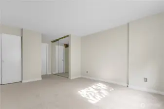 Primary bedroom connected to bathroom