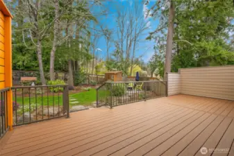 Another brand "spankin" new rear deck for entertaining and enjoying this tranquil back yard.